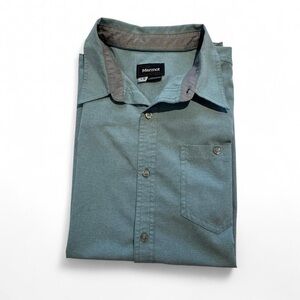 Marmot Men’s Large Teal/Blue-Green Short Sleeve Button-Up Shirt
